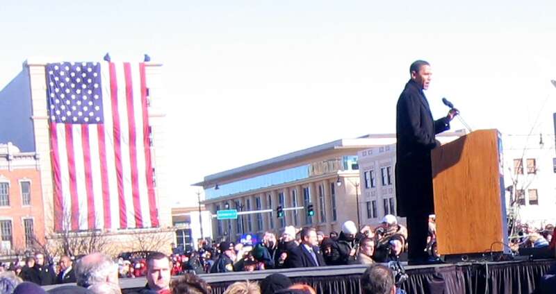 You can find videos and the full text of the speech online at <a href="http://www.barackobama.com">www.barackobama.com</a>.