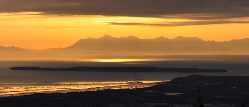 Sunset from Blueberry Hill, below Flattop Mountain