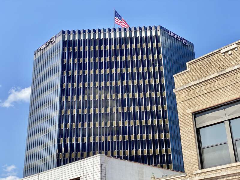 Built in 1976, this Modern International-style skyscraper was designed by Willis, Morris, Crain and Anderson, and was originally a commercial office building known as One Valley Square, later being known as the BB&amp;T Square Building.  The building