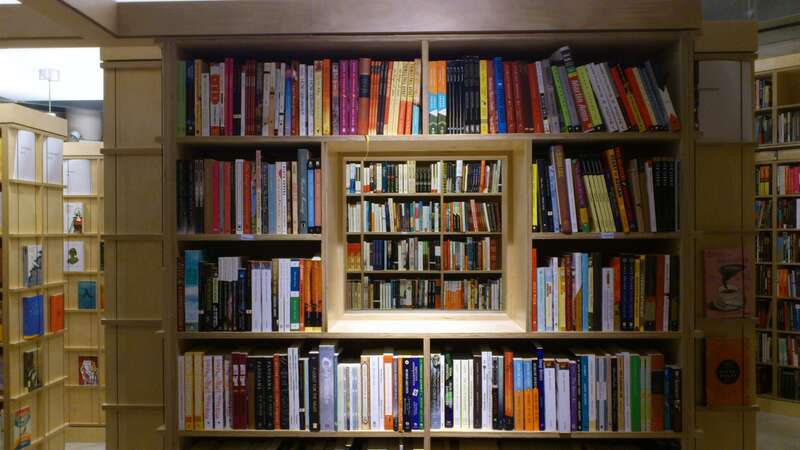 books and books and books. Seminary Co-op Bookstore, Chicago

(the bookstore was formerly in a basement divided up into many small rooms by walls of books. the new space instead has freestanding Corbusian crosses of books defining many "rooms" that
