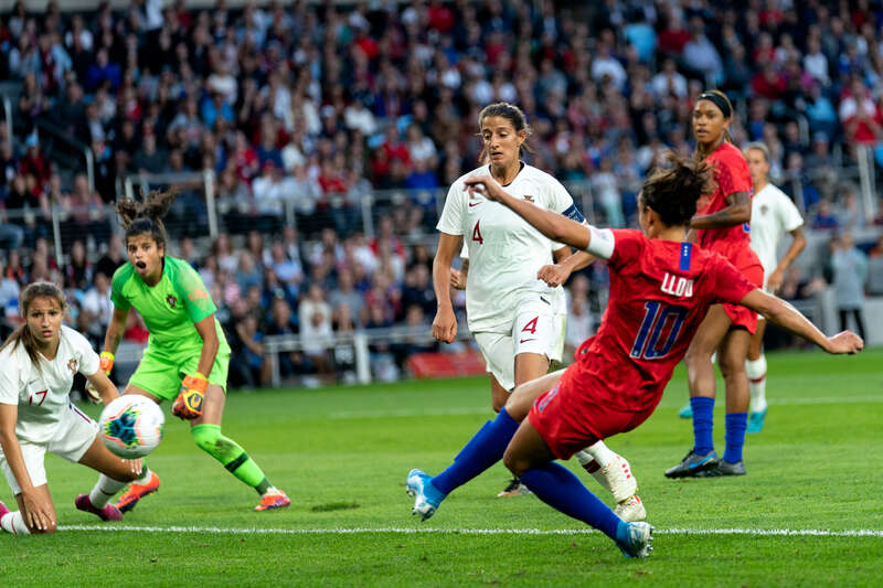 The US Women's National Team Victory Tour 2019 at Allianz Field in St Paul, Minnesota on 9/3/19; the US beat Portugal 3-0