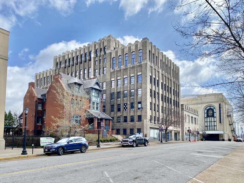 Built in 1925 and 1929, this Romanesque Revival building and Art Deco tower were constructed to house the headquarters of the Carter Carburetor Company and the Knights of Pythias Hall.  The buildings demonstrate the changing and contrasting aesthetic