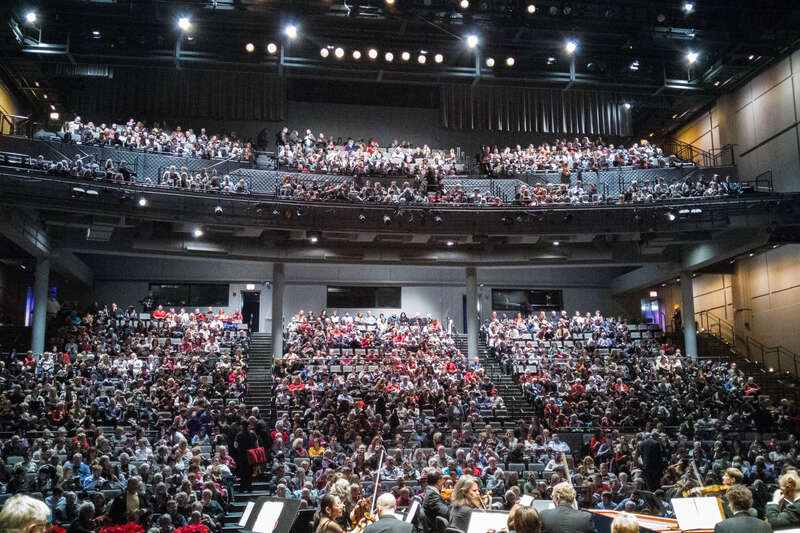 View from the Harris Theater stage at intermission, 20 December 2015