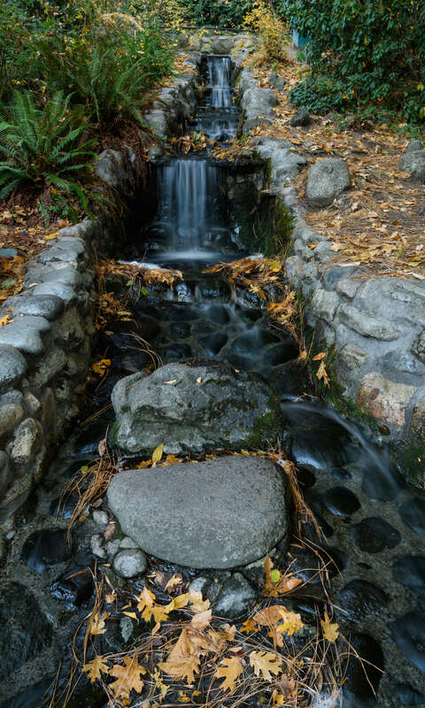 Artificial waterfall, Lithia Park, Ashland, Oregon.