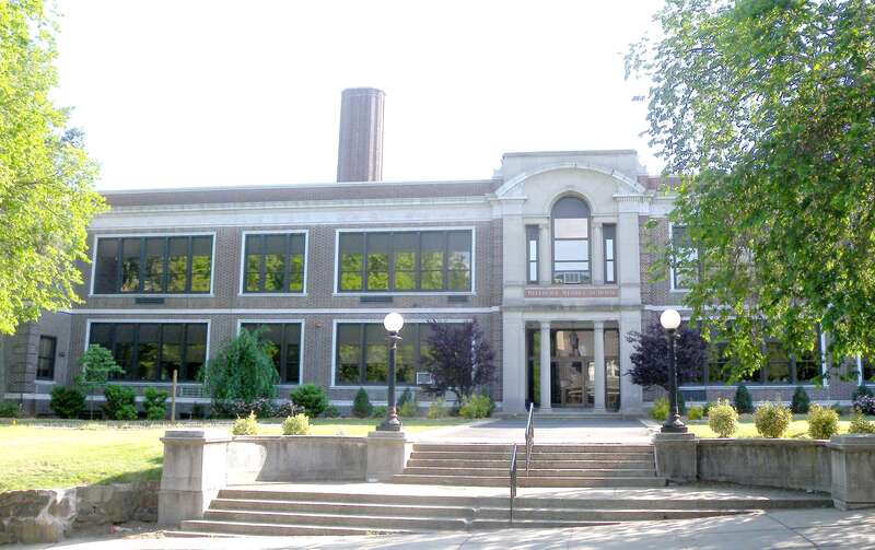 Looking southwest at Millburn Middle School on a sunny afternoon.