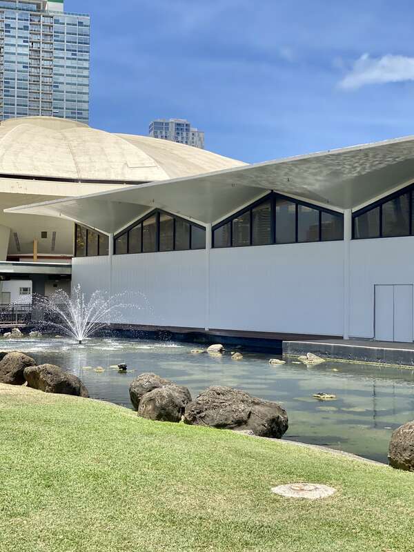 Completed in 1964, this Modern convention center was designed by Merril, Simms &amp; Roehrig as part of a larger cultural and convention complex known as the Honolulu International Center until 1976, when it was renamed in honor of former Honolulu