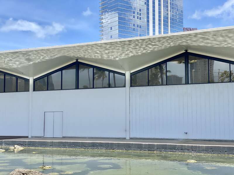 Completed in 1964, this Modern convention center was designed by Merril, Simms &amp; Roehrig as part of a larger cultural and convention complex known as the Honolulu International Center until 1976, when it was renamed in honor of former Honolulu
