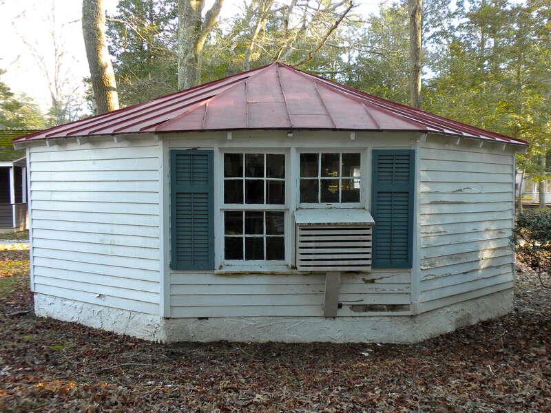 Octagonal Poultry House in Cold Spring, NJ in Cape May County, NJ.  On NRHP - believe it or not.  Now part of the Historic Cold Spring Village and serves as a needlework shop called "The Shepherd's Hook" from June - December At 720 US 9 (Lower