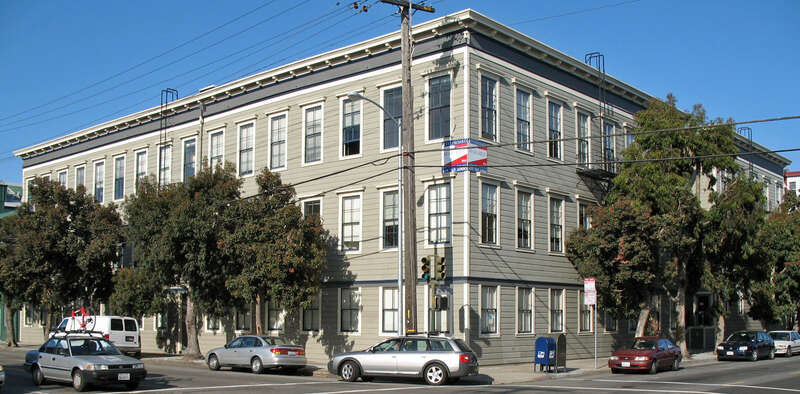 National Register of Historic Places in San Francisco, California. 

Pioneer Trunk Factory, 2185-2199 Folsom St &amp; 3180 18th St, San Francisco, California, USA. Photographed March 22, 2008 by Mike Hofmann from the southwest corner of Folsom and