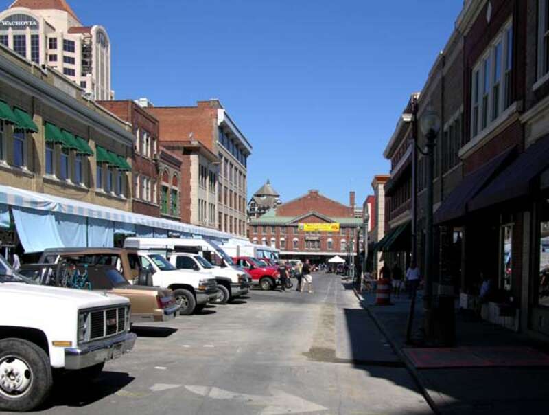 Roanoke City Market Historic District listed on the National Register of Historic Places in Downtown, Roanoke, Virginia, USA