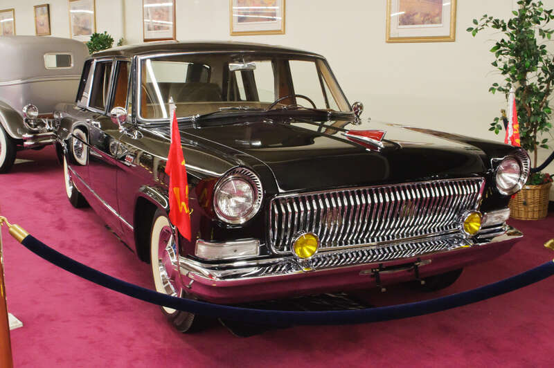 Seen at the famous Auto Collection at The Quad (formerly Imperial Palace), Las Vegas.
Hongqi (红旗 - "Red Flag") was China's first indigenous automotive brand, and the CA770 was its definitive model, built in limited numbers from 1963 through 1980. The