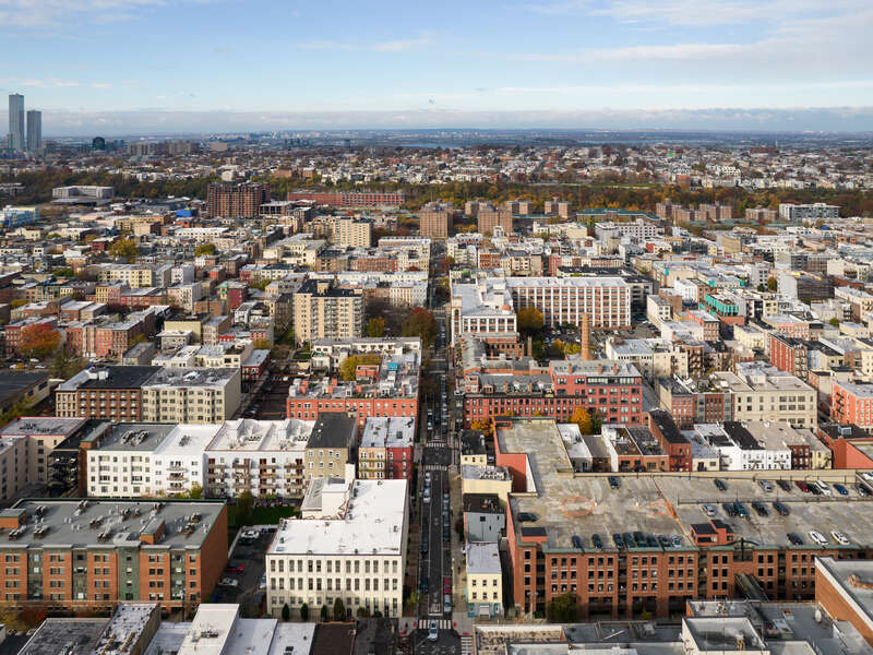 View to the west, Hoboken, New Jersey.