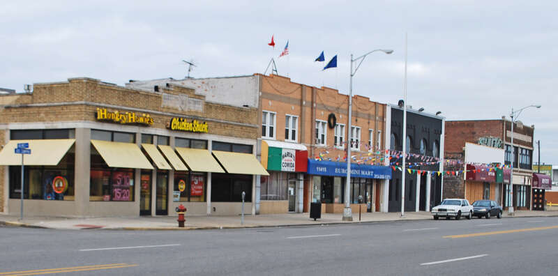 Jos Campau Historic District: Jos Campau at Holmes - Hamtramck MI
