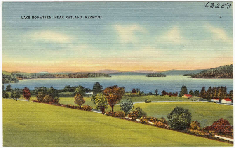 File name: 06_10_002265
Title: Lake Bomaseen, near Rutland Vermont
Created/Published: 
Date issued: 1930 - 1945 (approximate)
Physical description: 1 print (postcard) : linen texture, color ; 3 1/2 x 5 1/2 in.
Genre: Postcards 
Subjects: Lakes &amp;