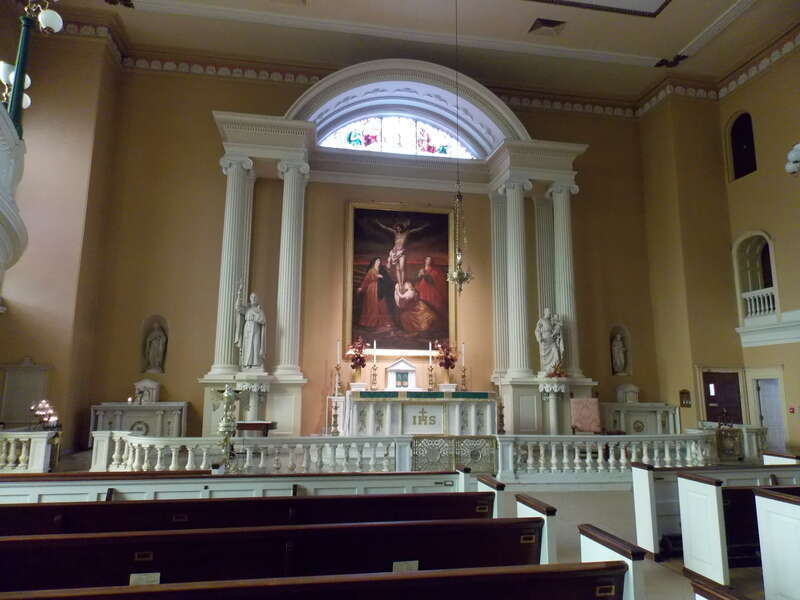 The interior of Old St. Joseph's Church in the Society Hill neighborhood of  Philadelphia, Pennsylvania.