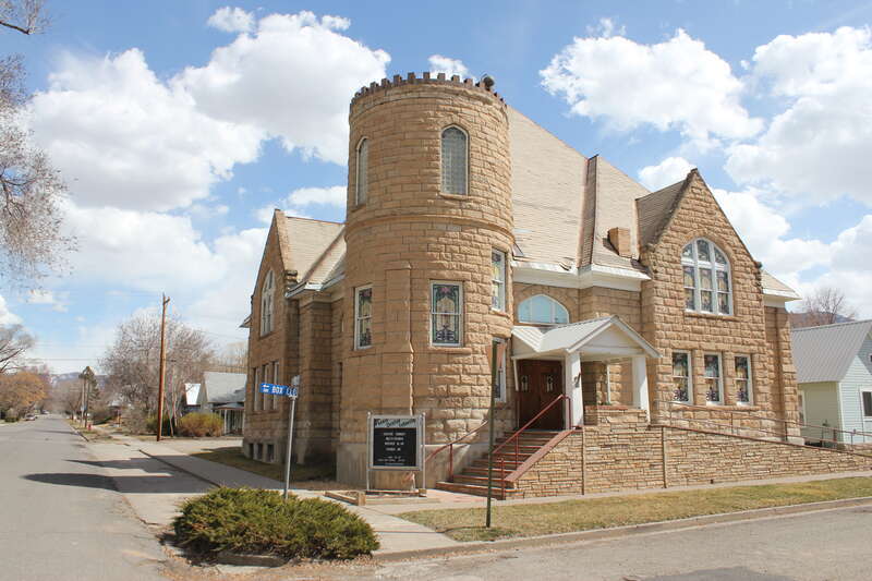235 Box Elder Ave. Paonia, Colorado

National Register 4/27/2011, 5DT.1375


"The Paonia First Christian Church is an excellent example of Romanesque style church as interpreted by local craftsmen.  The building, along with several other churches, is