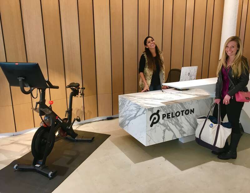 The reception area at Peloton's head office in New York City.