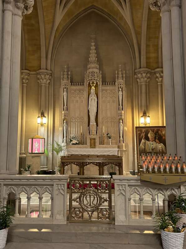 The shrine of the Virgin Mary in the Cathedral Basilica of the Sacred Heart in Newark, New Jersey.