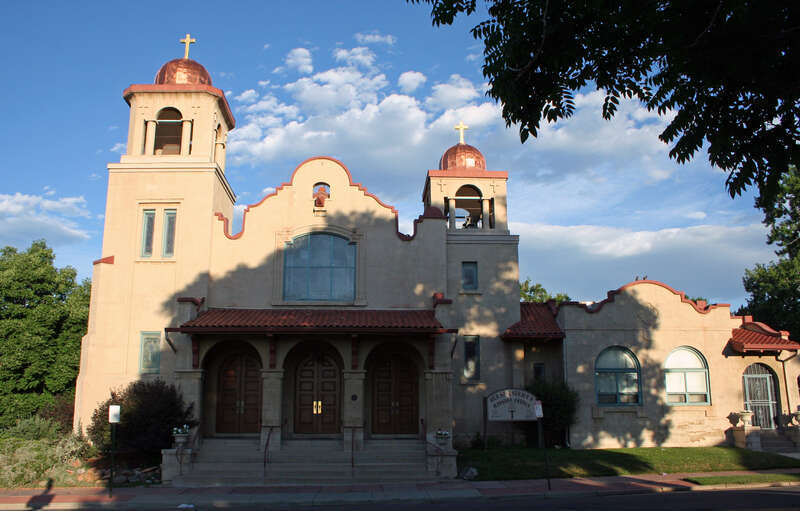 The Saint Patrick Mission Church, located at 3325 Pecos Street in Denver, Colorado