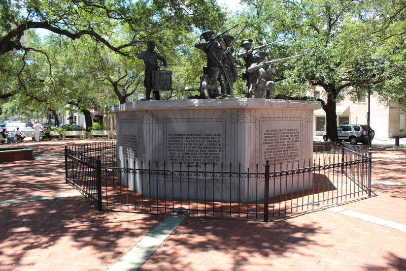 Statues, Franklin Square, Savannah, Chatham County, Georgia