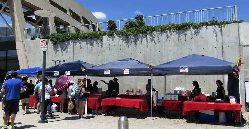 Food booths at the 3rd Venezuelan Festival Utah.
