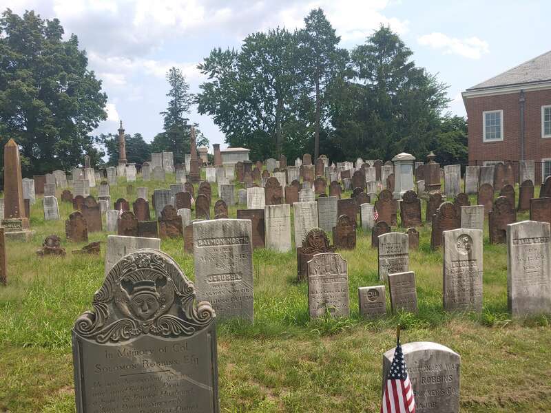 Looking over Wethersfield Village Cemetery