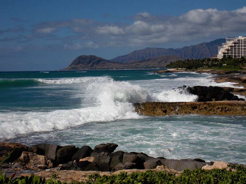 The western coast of Oahu, Hawaii from Ko Olina.
