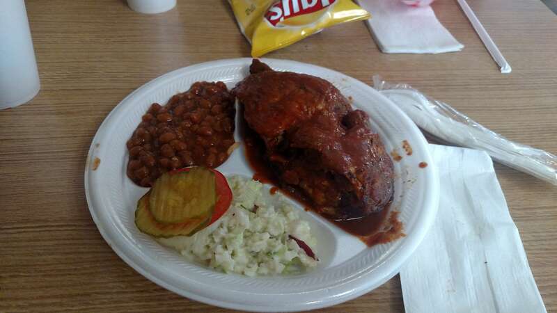 Half chicken BBQ at Craig's BBQ in DeValls Bluff, AR