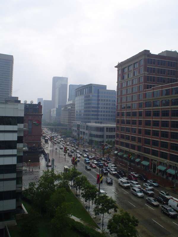 Baltimore, looking west along E Pratt St