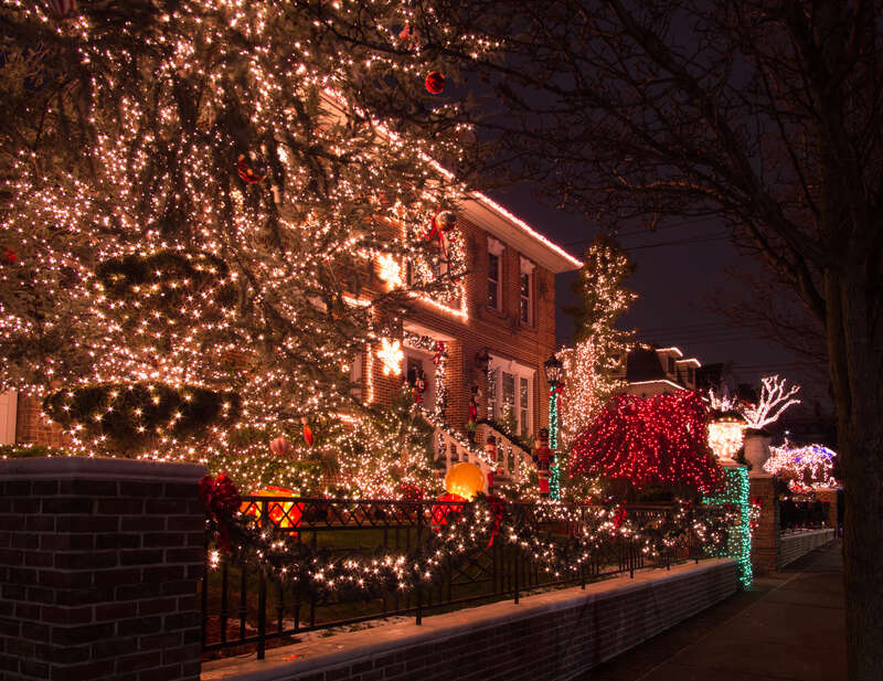 "Dyker Lights" -- the Dyker Heights neighborhood of Brooklyn is known for elaborate Christmas/holiday decorations.