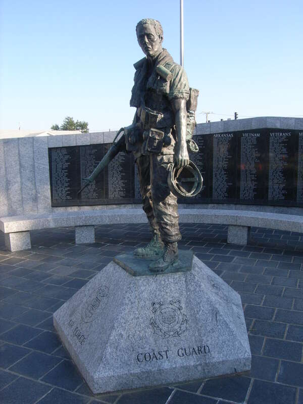 "The Statue" was designed by John William Deering of Little Rock. The foundry work was done by Larry James Lugar, Earle Foundry, Earle, Arkansas.