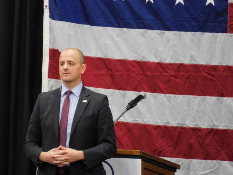 Evan McMullin at a public rally in Draper, Utah on October 21, 2016.