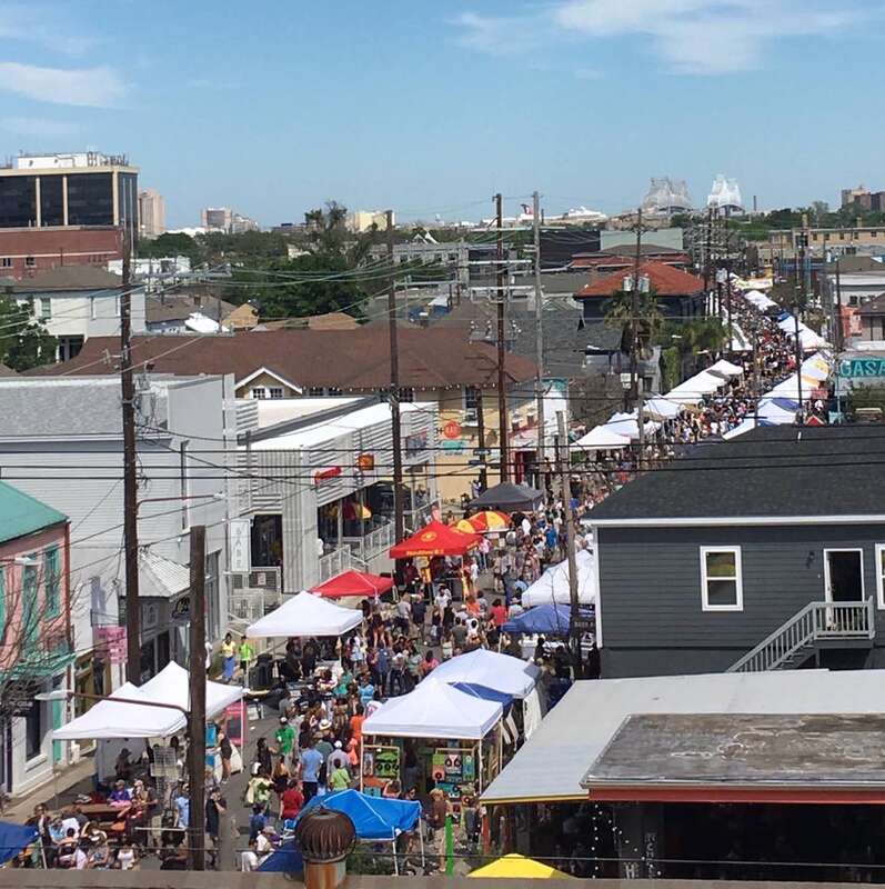 Freret Commercial Corridor, Overlooking Freret Festival. Freret Street New Orleans.