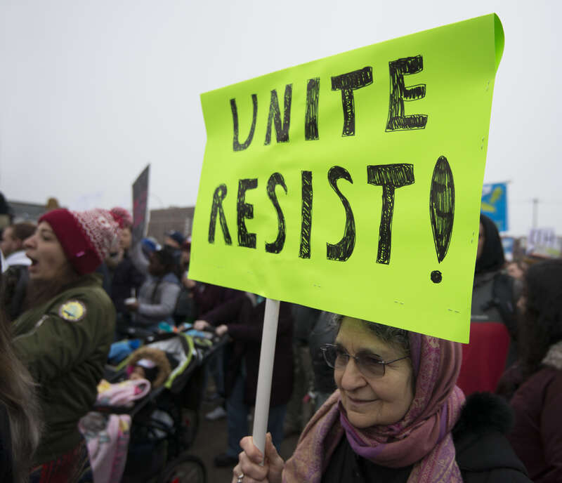 Minneapolis, Minnesota
January 20, 2017
About 3000 people marched through Minneapolis to protest the inauguration of Republican President Donald Trump. The people gathered in south Minneapolis and then marched downtown to City Hall. They criticized