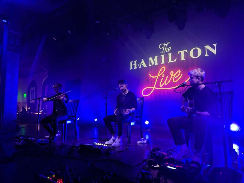 The Scottish folk trio Talisk performing at The Hamilton Live in downtown Washington, D.C., in March 2024.