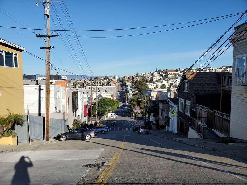 18th Street crossing Potrero Hill in February 2021