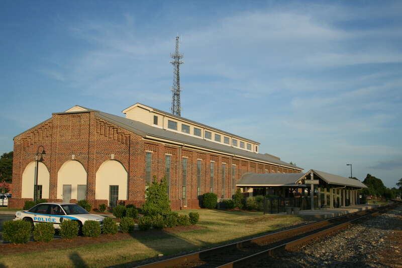 Amtrak train station in Burlington, North Carolina.