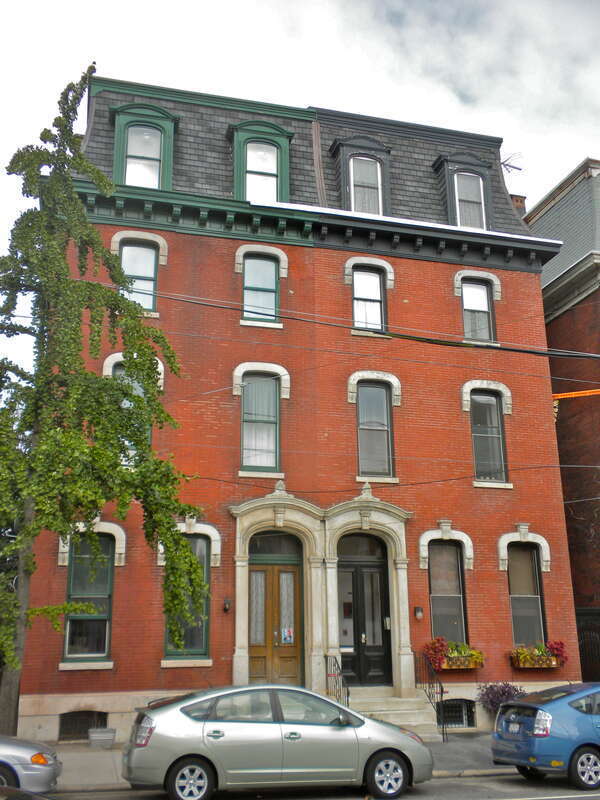 House in Northern Liberties Historic District	on NRHP since October 31, 1985.  The HD is roughly bounded by Brown, Boone and Galloway, Green and Wallace, and 5th and 6th Sts., Philadelphia, neighborhood of Northern Liberties.  This particular house