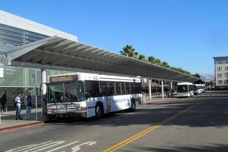AC Transit buses at Union City station in October 2017