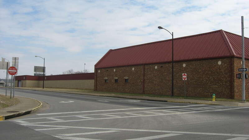 Municipal public works buildings on the southeastern corner of the junction of Main and Adams Streets in Bowling Green, Kentucky, United States.  This was formerly the site of the Rauscher House hotel, which was listed on the National Register of