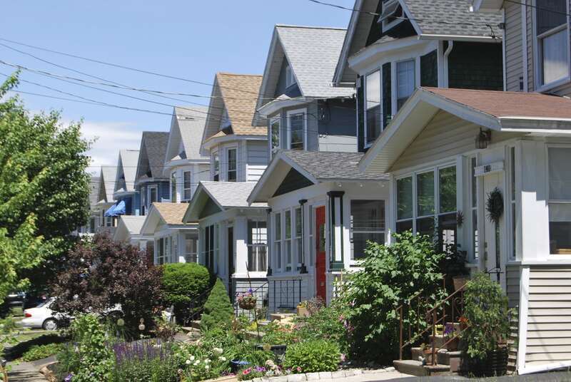 Houses along Grove Avenue in the Helderberg neighborhood of Albany, New York United States