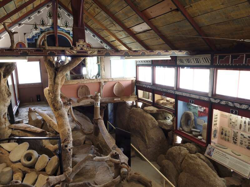 Antelope Valley Indian Museum's California Hall, looking south