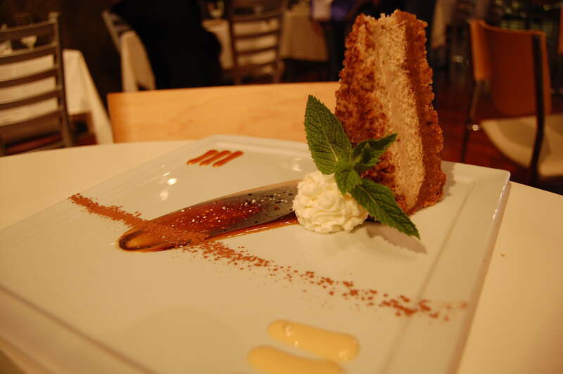 Bananas Foster cheesecake at Bodega Restaurant &amp; Lounge in Cleveland, Ohio