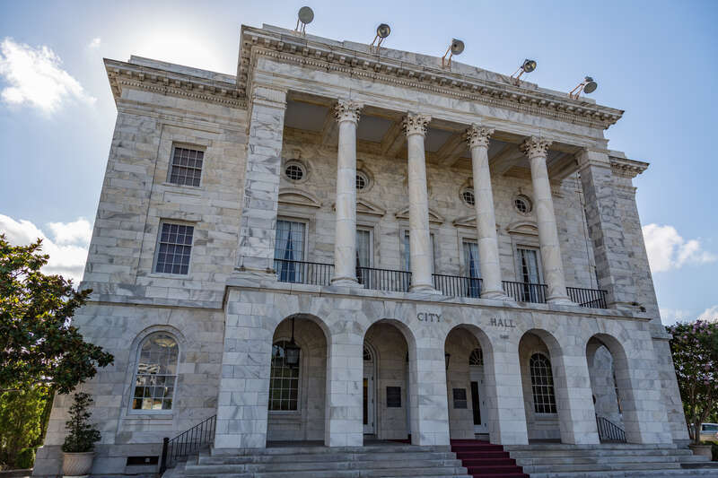 The U.S. Post Office, Courthouse, and Customhouse (Biloxi City Hall), built in 1908, in Biloxi, Mississippi.

30°23'43" N 88°53'14" W