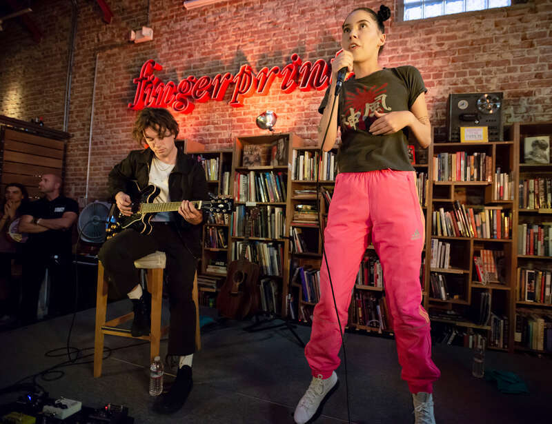 Bishop Briggs performing live at Fingerprints Music in Long Beach, California, on Friday, April 20, 2018.