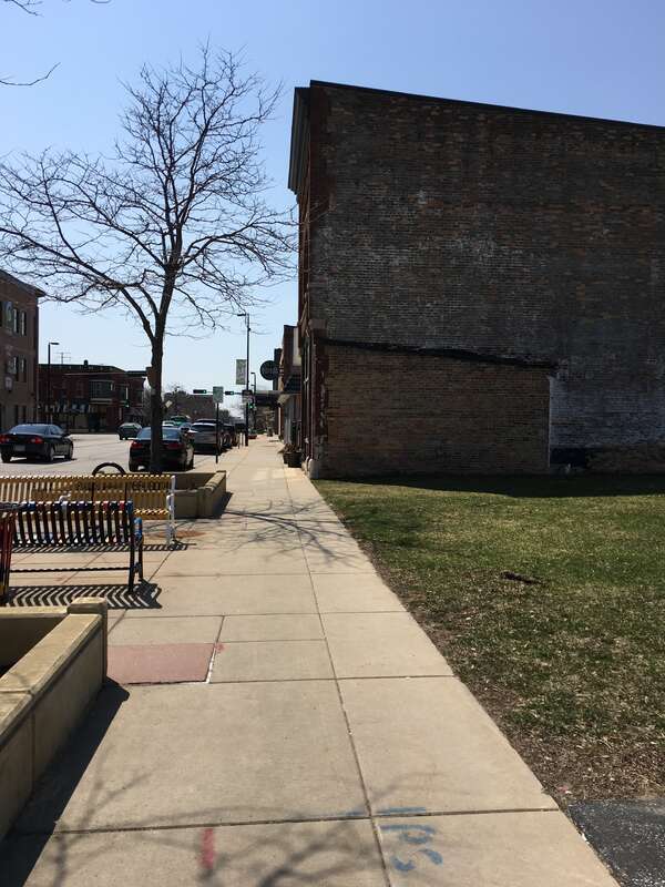 Looking down Broadway St. in downtown Green Bay, WI.