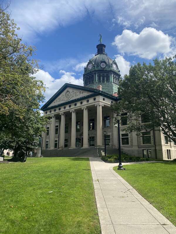 Broome County Court House in Binghampton, NY on a sunny day