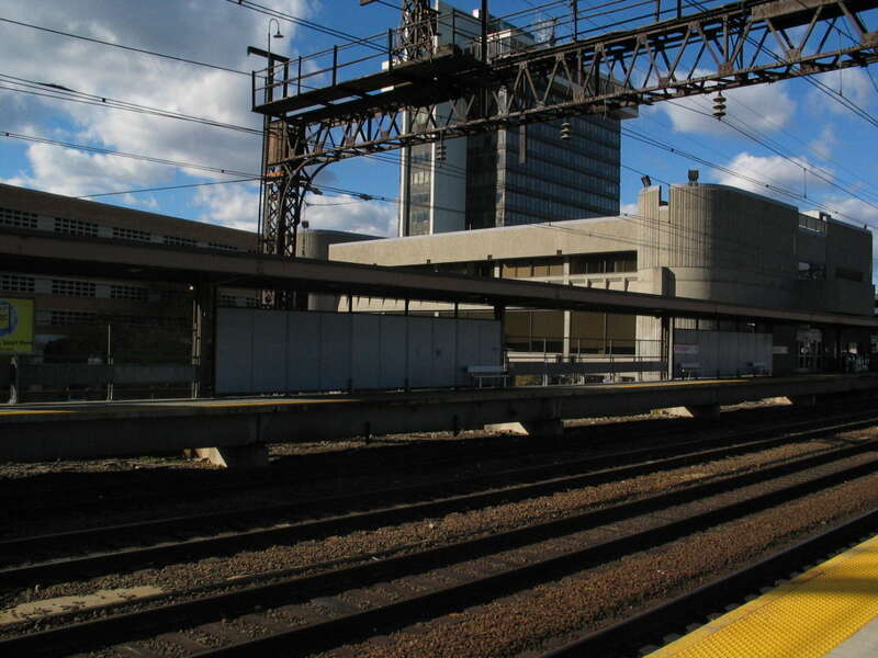 Bridgeport station viewed from the eastbound platform in November 2004
