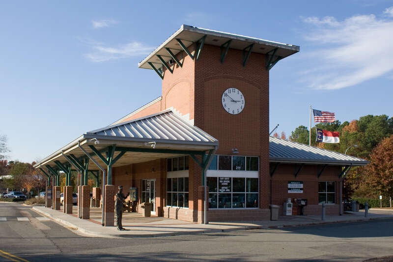 Amtrak station in Cary, NC. Also serves as a DMV drivers license office.