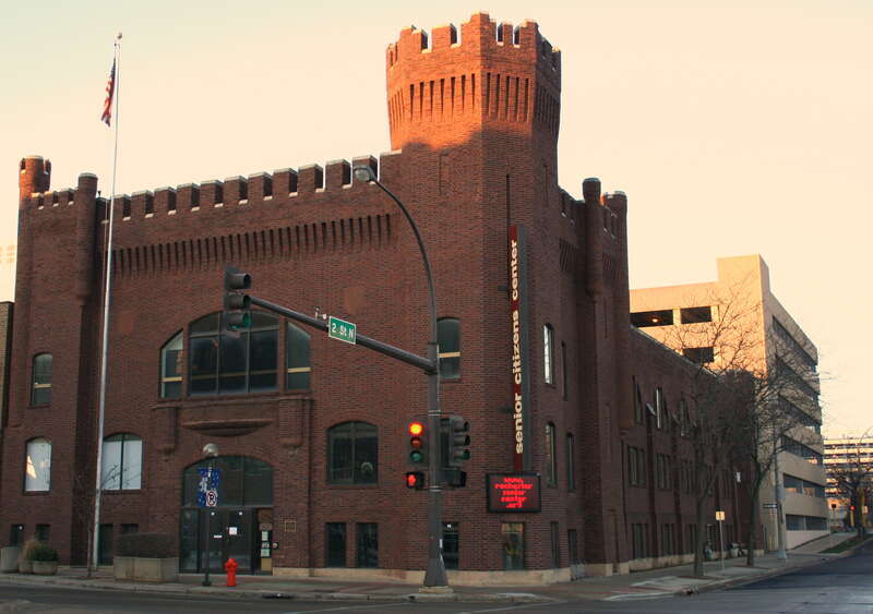Senior Citizens Center, formerly the Armory, also called the "Castle" in Rochester, Minnesota.